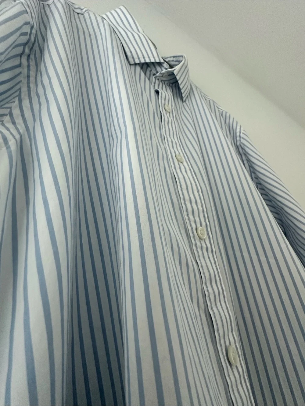 J.Crew Ludlow 120’s 2-Ply Dress Shirt Men’s XL Blue White Striped 100% Cotton